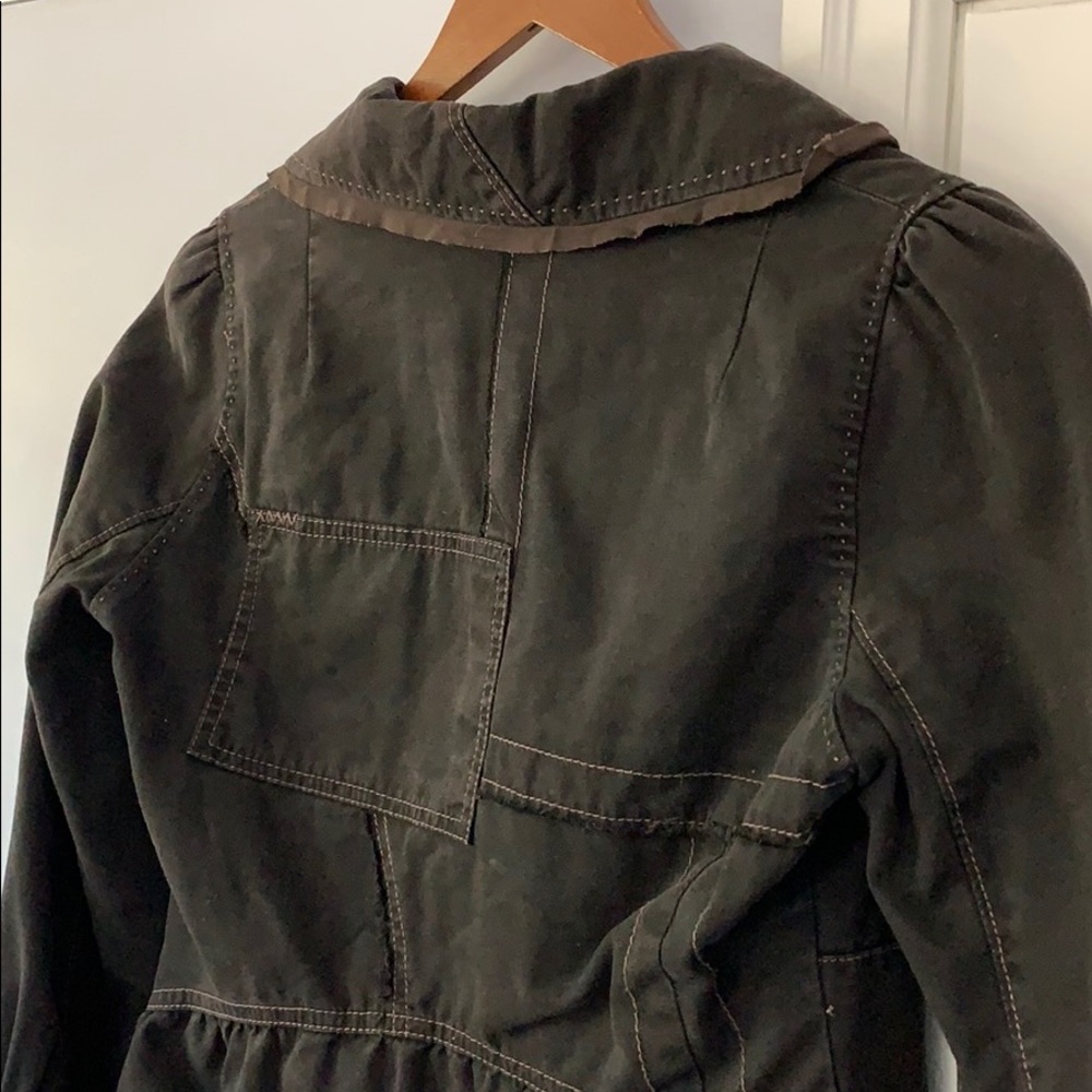 TWA Anthropologie thick gray cotton jacket 4 - Picture 7 of 9